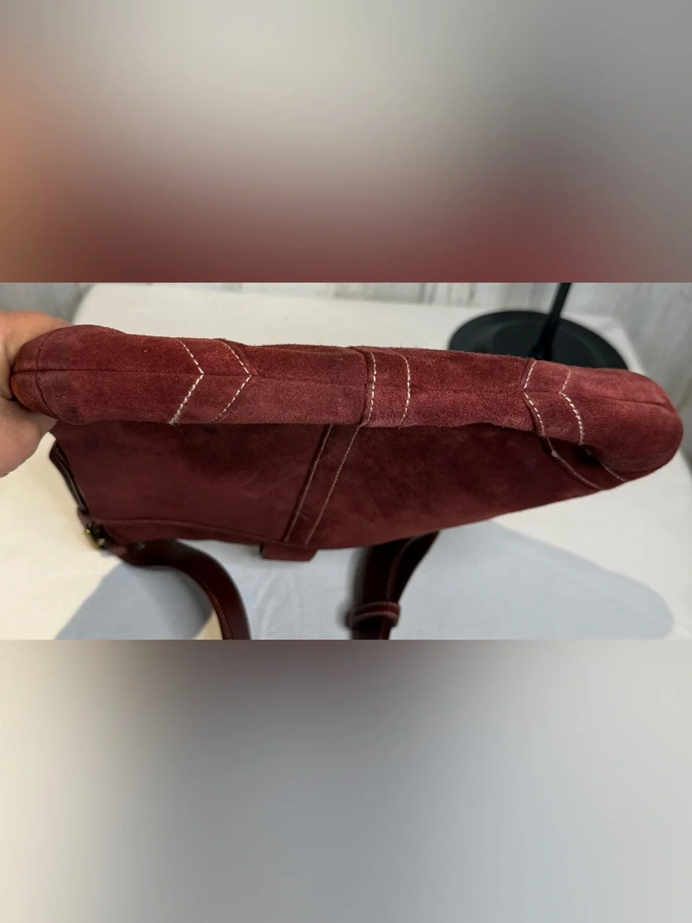 Coach Vintage SoHo Suede Duffle Bag in Deep Red Brass Hardware 2003 9482